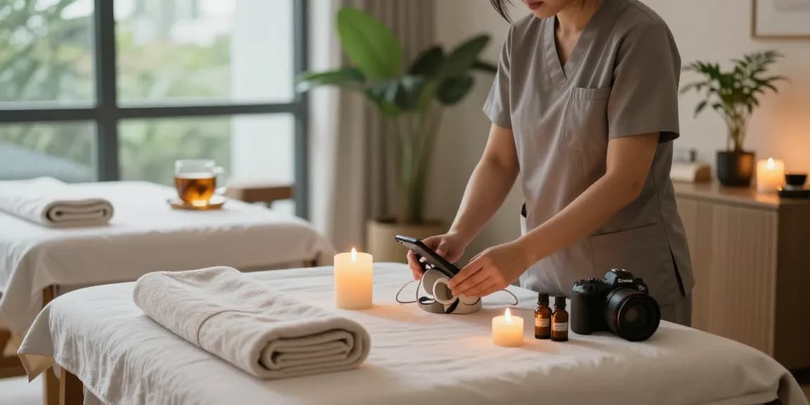 김포출장마사지 session setup with calming ambiance and relaxation essentials.