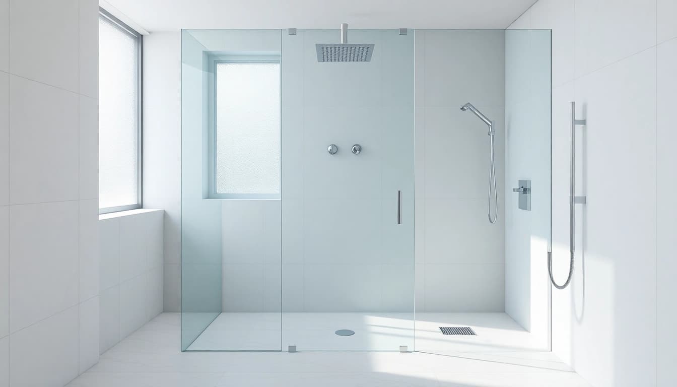 Install a luxurious wet room shower featuring a stylish glass screen and modern fixtures.