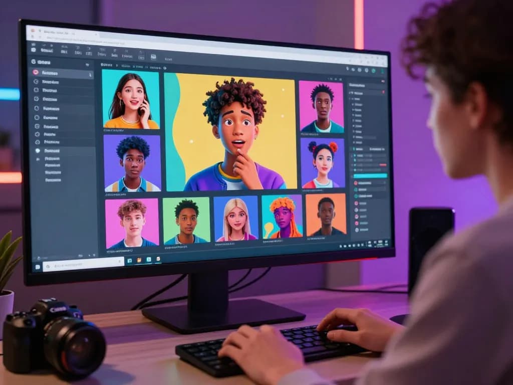 Creating a character ai nsfw companion in a vibrant digital workspace environment.