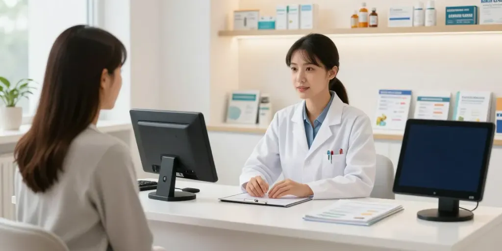 Weight loss pharmacy consultation in a professional health clinic with registered pharmacists.