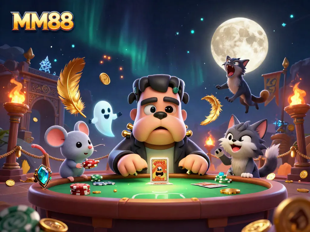 Experience MM88 thrills with Frankenstein bulldog dealer and mystical gaming atmosphere.