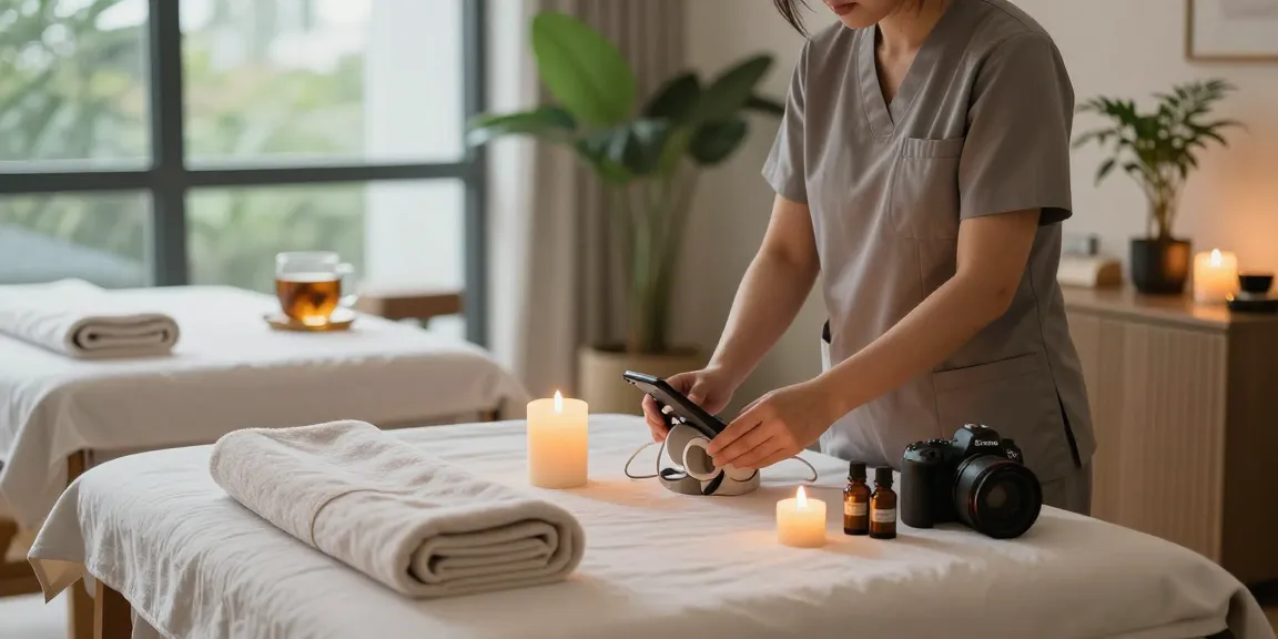 김포출장마사지 session setup with calming ambiance and relaxation essentials.