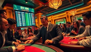 Capture an exhilarating moment of the SV 88 sports betting scene, showcasing the thrill of placing bets.