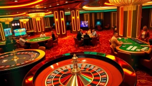 Join the exciting action at a Nhà cái uy tín casino table featuring roulette and poker games.