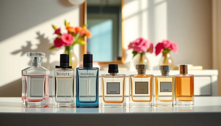 Explore the best perfume dupes 2025 with a stunning arrangement of elegant bottles.