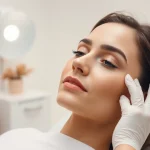 Enjoying a rejuvenating tratament facial sibiu, demonstrating relaxation and skincare effectiveness.
