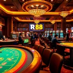 Experience the thrill of RR 88's casino tables filled with vibrant games and exciting betting action.