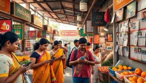 Hela Add vibrant marketplace in Sri Lanka with locals connecting through ads.