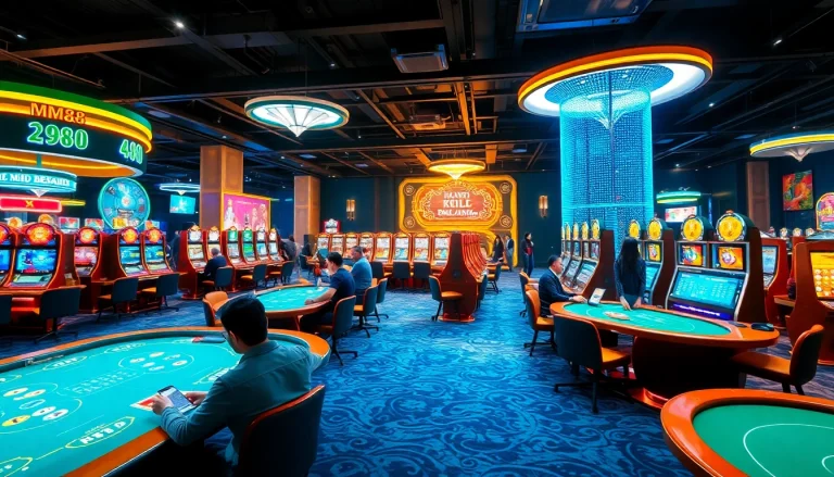Experience an engaging online gaming environment at https://mm88.agency/ with vibrant casino tables and lively players.