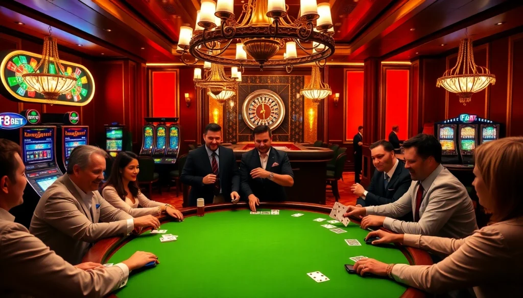 Experience excitement at F8 BET with vibrant casino tables and eager players.