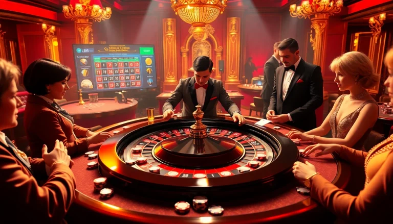 Experience excitement at https://lc88.it.com/ with a vibrant casino setting featuring roulette and poker.