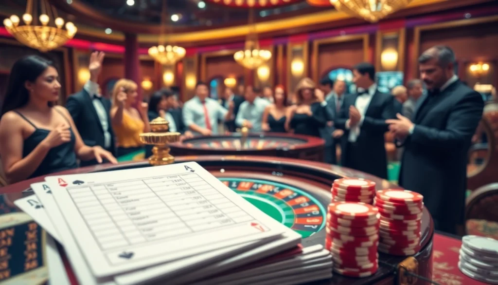 Engaging casino scene with strategic insights into nhận định kèo nhà cái for an exciting betting experience.