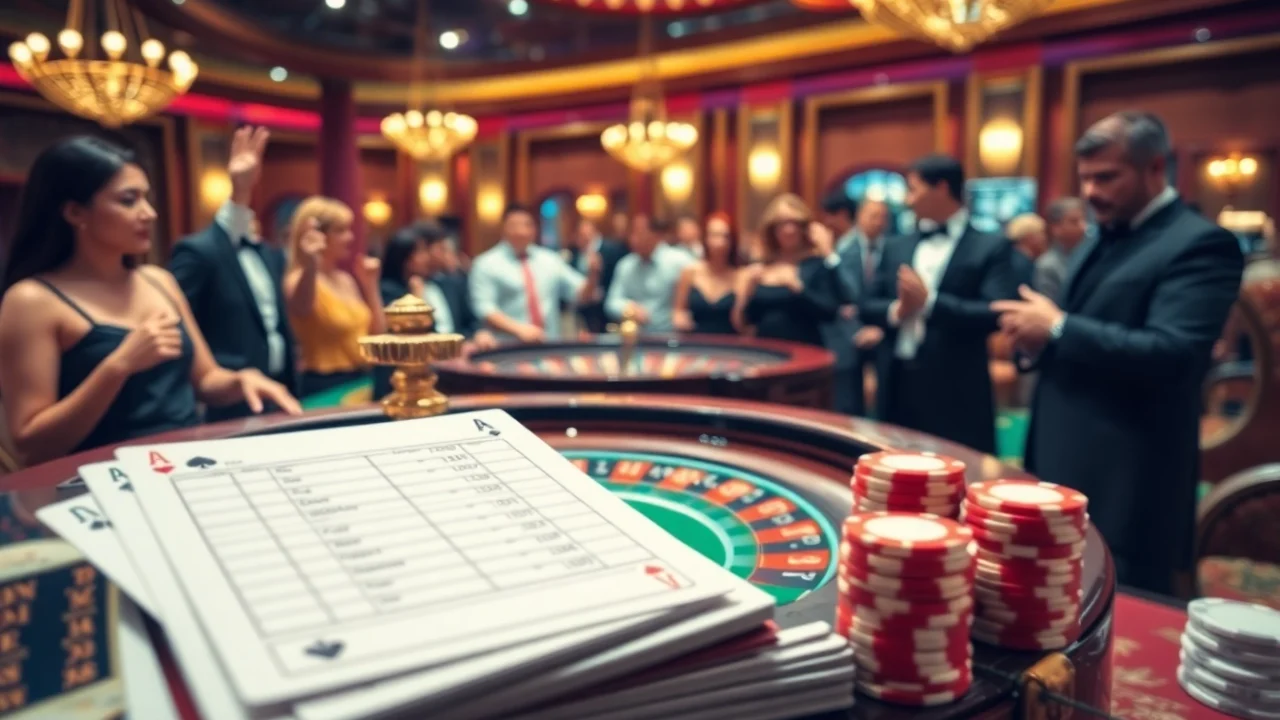 Engaging casino scene with strategic insights into nhận định kèo nhà cái for an exciting betting experience.