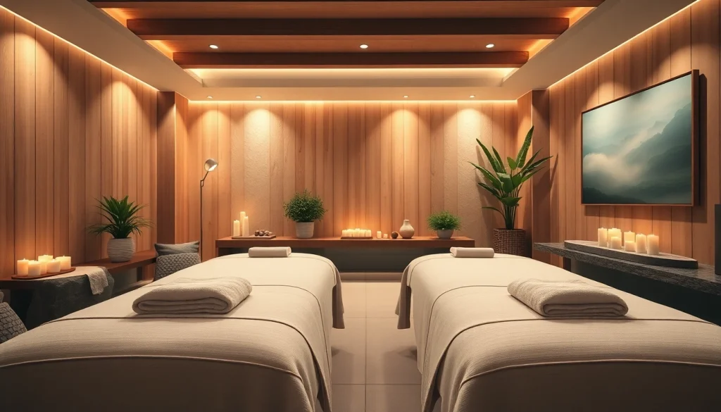 Spa Ads showcasing a luxurious massage room with calming decor and inviting ambiance.