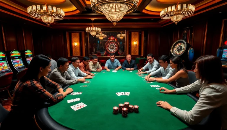 Experience the thrill of casino gaming at U888 with players enjoying poker and exciting slot machines.