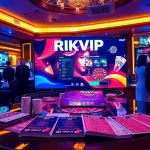 RIKVIP players engaging in an exciting poker game at a luxury casino table.