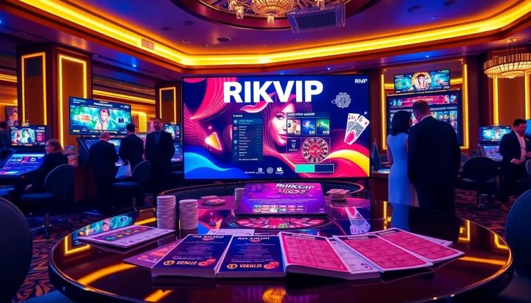 RIKVIP players engaging in an exciting poker game at a luxury casino table.