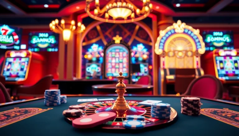 Playing at https://789club.vin/ with a stylish casino table showcasing poker chips and roulette.