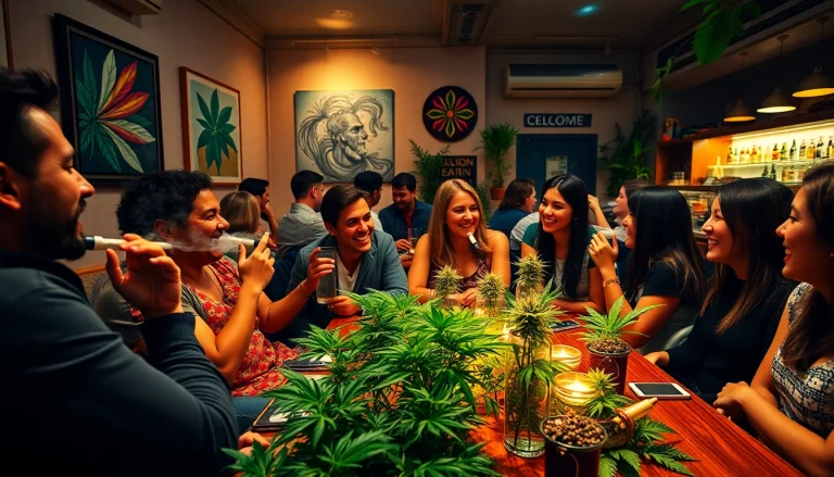 Disfrutando en el Weed Club Lloret De Mar durante un ambiente acogedor y festivo.