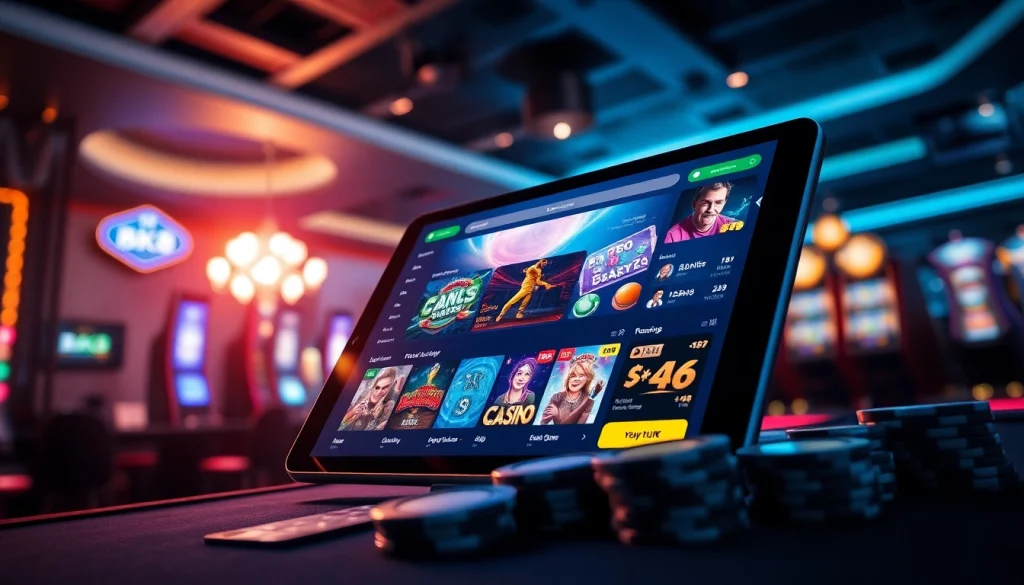BK860S online gaming interface showcasing vibrant casino elements and user-friendly design.