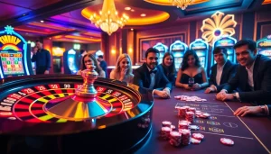 Exciting casino scene with players around the roulette wheel featuring xx 88 elements.