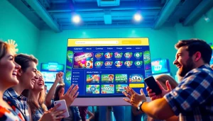Exciting users engaged with the Trang chủ 92lottery platform in a vibrant online gaming environment