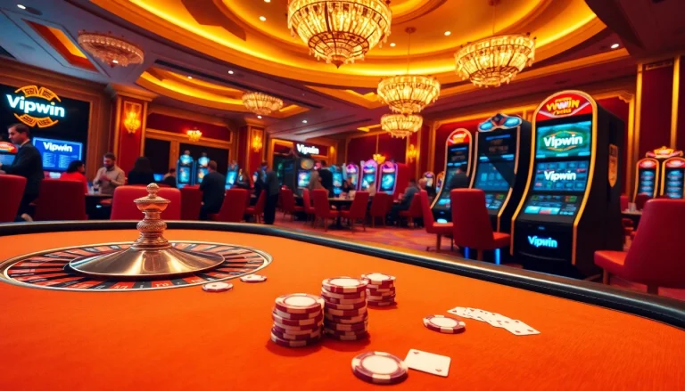 Experience the thrill of high-stakes gaming at Vipwin casino with vibrant tables and energetic ambiance.