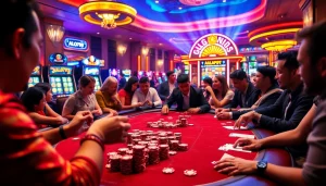 Players betting at ALO 789's casino table, capturing the excitement and thrill of gambling.