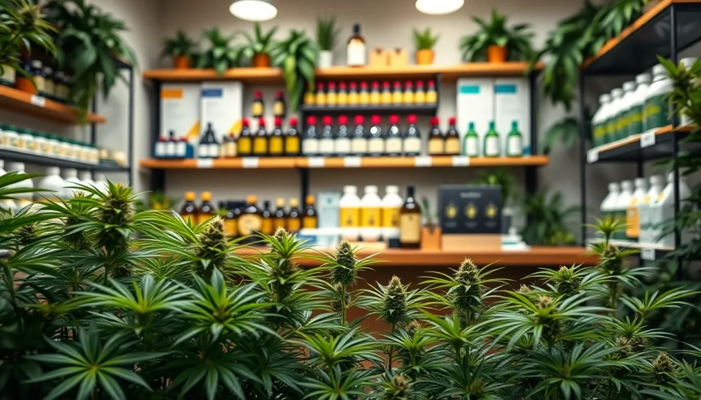 Welcoming Weedmaps Madrid dispensary showcasing various cannabis products in a natural setting.