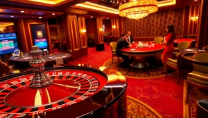 Engage in thrilling gameplay at the RR88 casino with luxurious tables and vibrant gamers.
