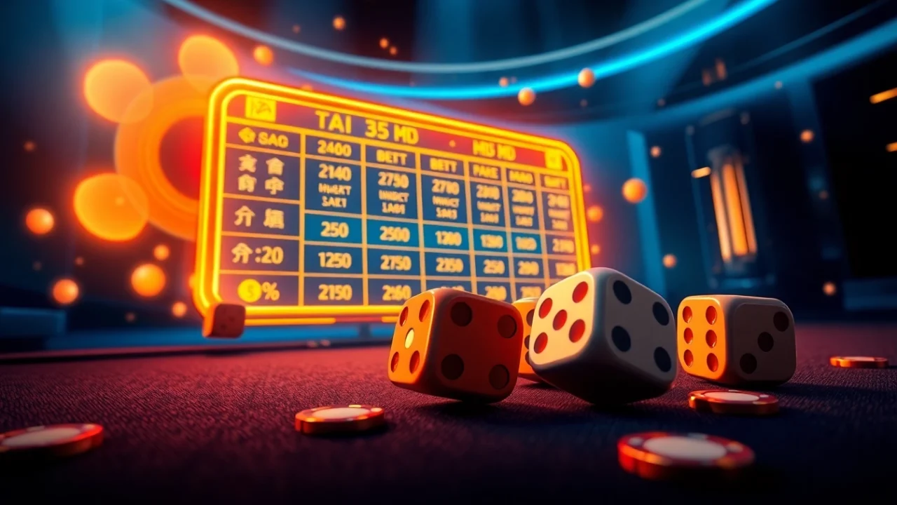Tài Xỉu MD5 online gaming excitement with dynamic visuals and betting interface