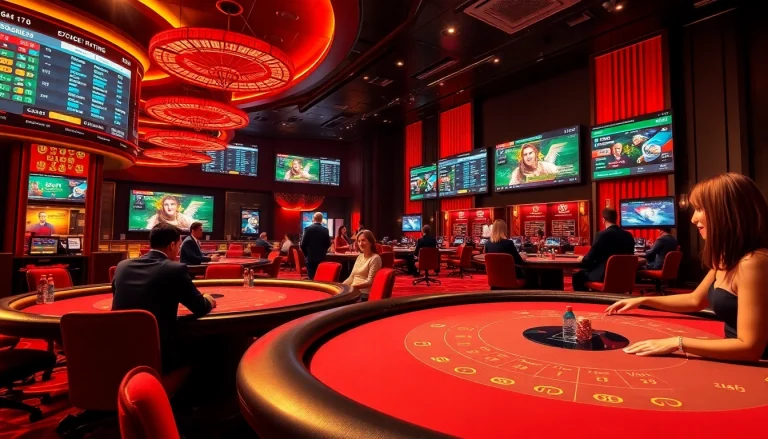 Exciting online casino experience at W88.nyc featuring gaming tables and vibrant atmosphere.