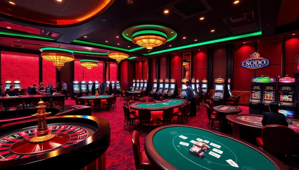 SODO Casino showcasing exciting roulette wheel gameplay and elegant casino tables.