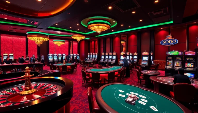 SODO Casino showcasing exciting roulette wheel gameplay and elegant casino tables.
