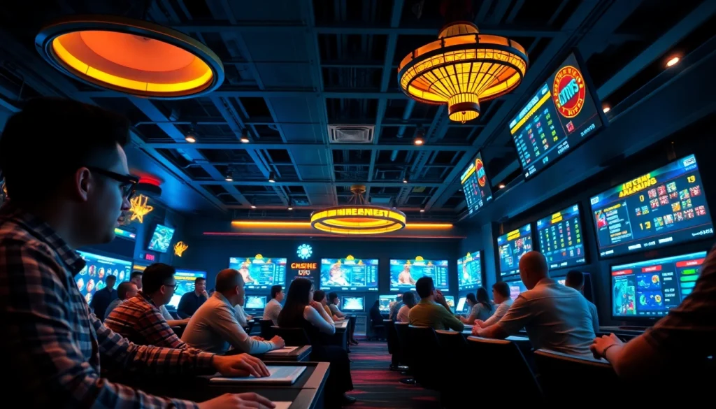 Engaging gaming scene at luck8win.live showcasing diverse players and modern online betting.