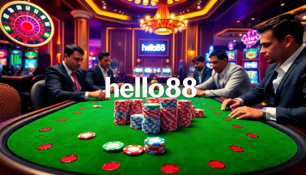 Engage in high-stakes poker action with hello88 casino gaming excitement