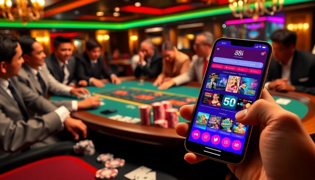 Experience thrilling casino action with 88i at a luxurious gambling table surrounded by excitement.