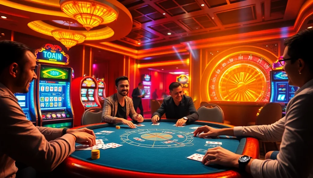 Engaging poker players at a vibrant casino table, showcasing game ai dynamics.