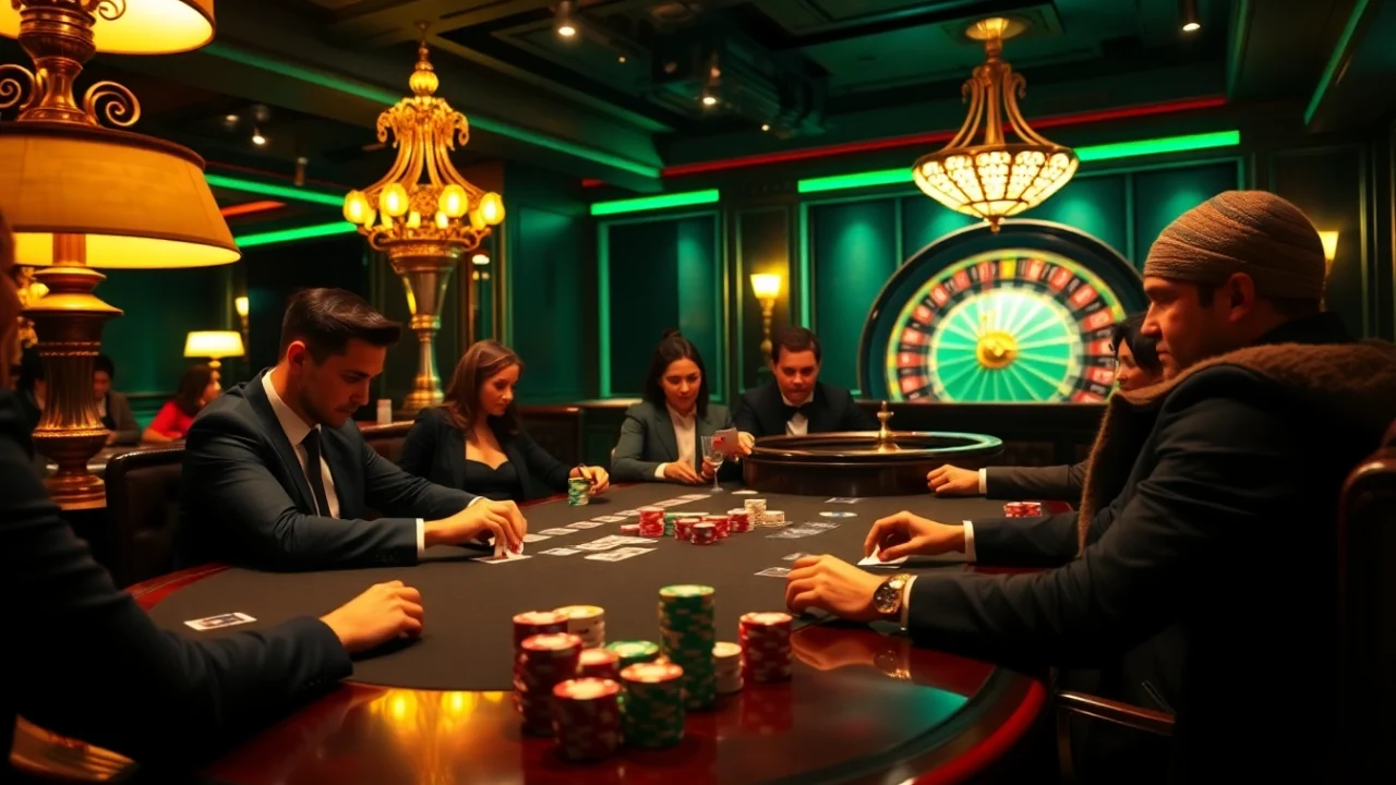 Experience high-stakes gaming excitement at https://kjcmh.com/ with elegant poker tables and vibrant chips.