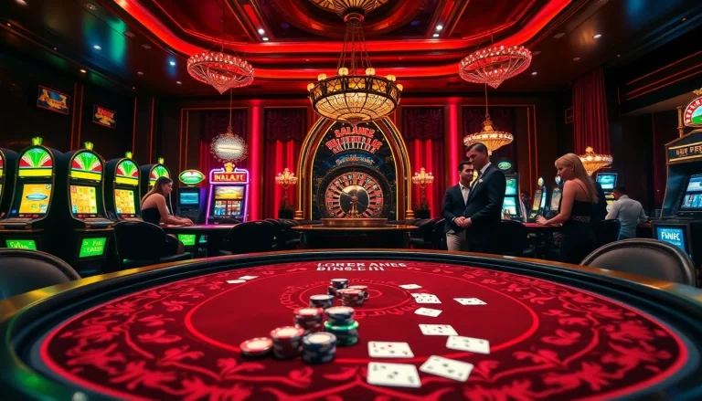 Experience the thrill of high-stakes poker at okkingok.net with vibrant chips and a roulette wheel.