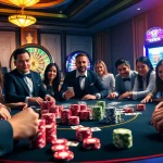 Engage in the thrilling action of 33win con at a luxurious casino poker table.