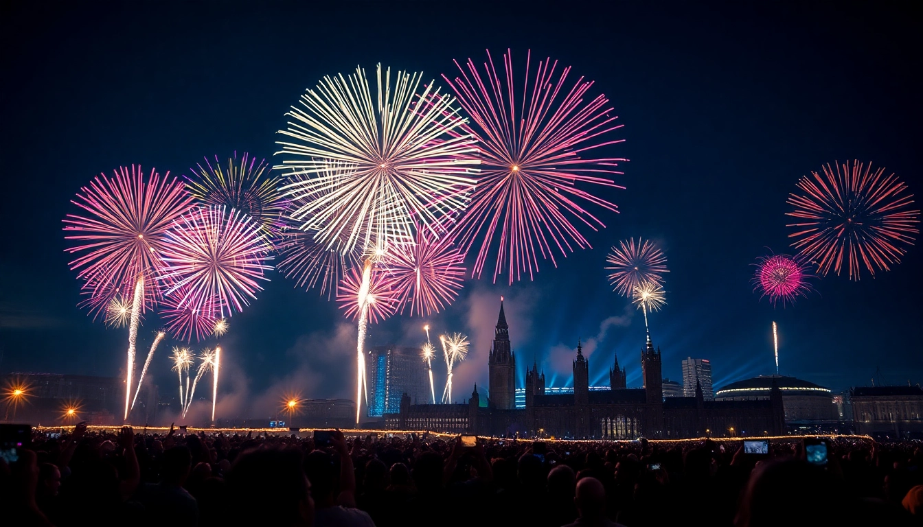 Experience dazzling manchester fireworks illuminating the skyline and delighting onlookers in vibrant colors.