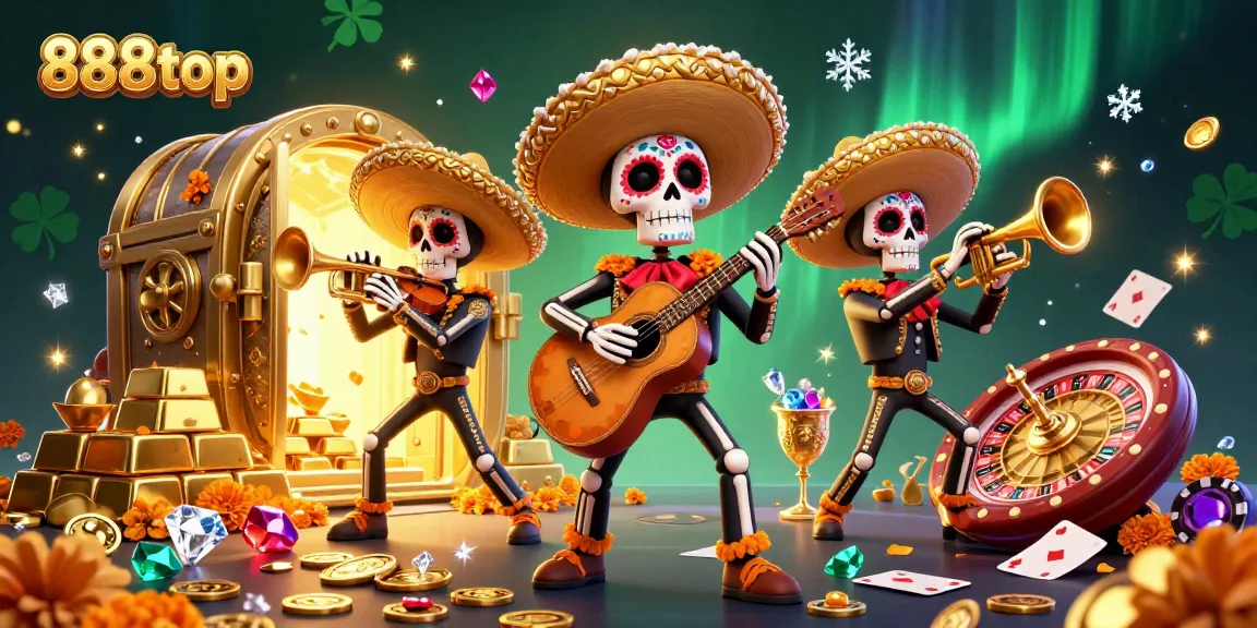 Experience thrilling casino action with vibrant 888top mariachi band and sparkling treasures!