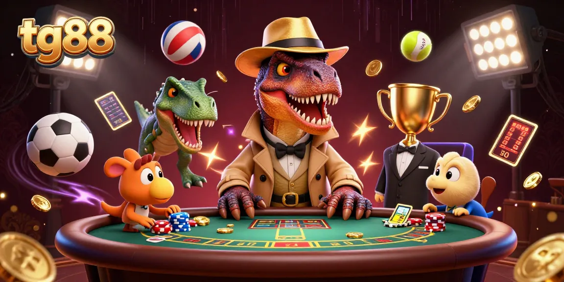 Experience thrilling gameplay at tg88, where a velociraptor card counter interacts with a suspicious pit boss.