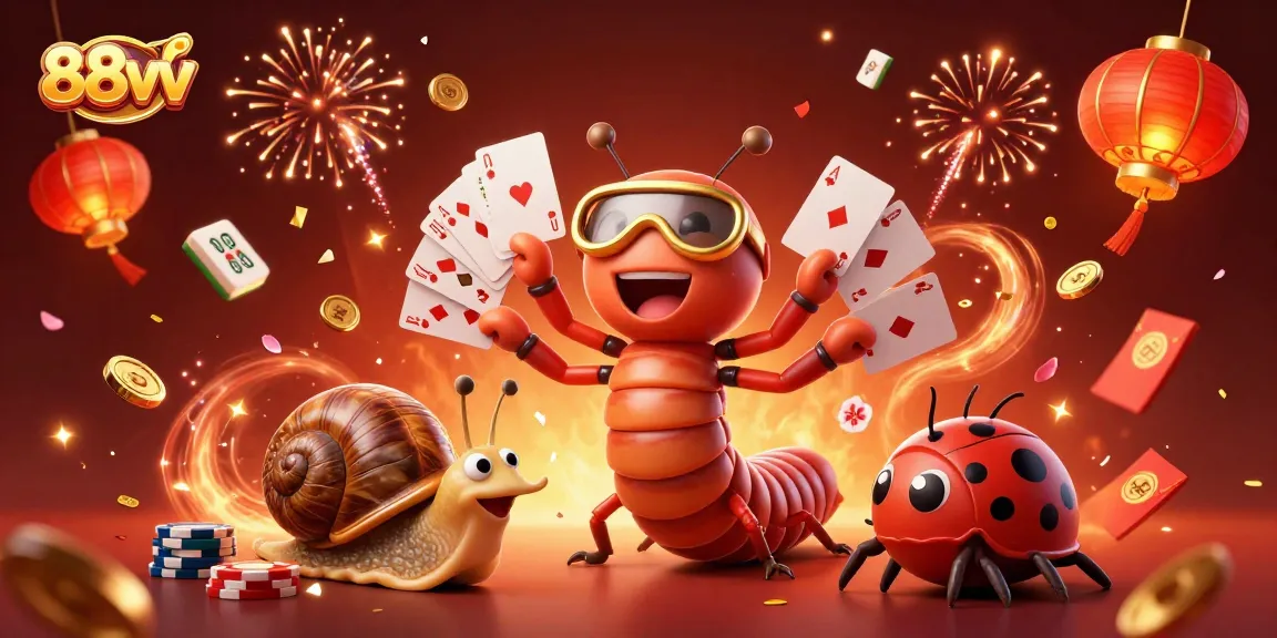 Experience thrilling gameplay with 88vv in a vibrant casino scene featuring unique 3D characters.